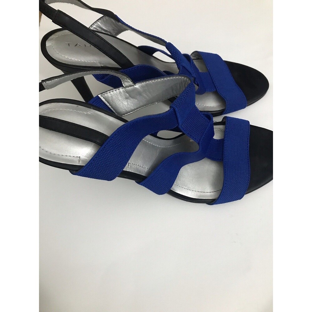 Tahari Heels   Size 9 M  Lola Blue/ Black  Color Strappy Stilettos